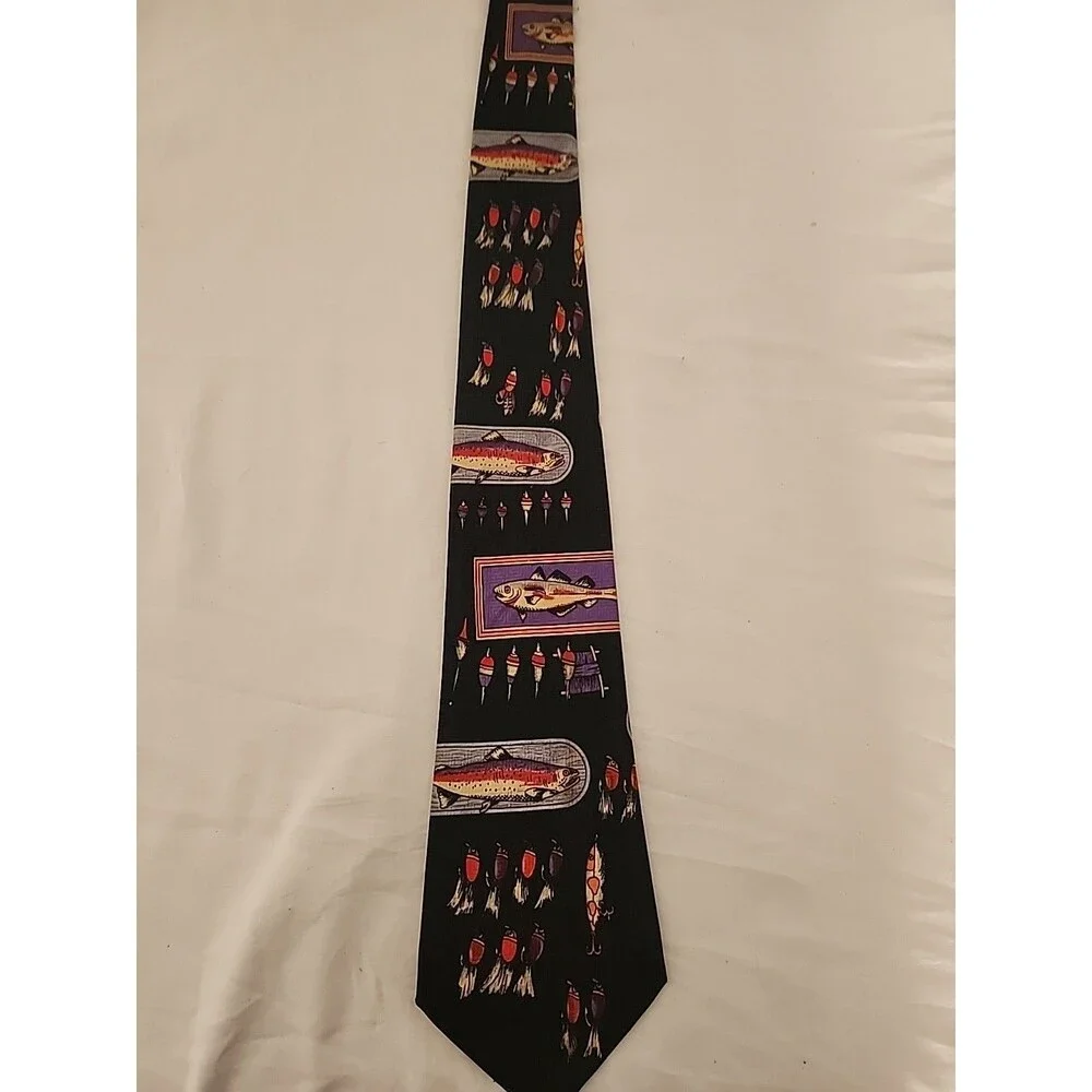Fun Vintage Fishing Theme Tie